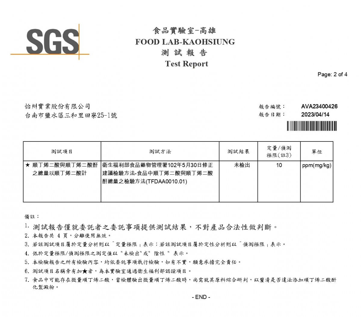 【檢驗】112年第二季檢驗報告